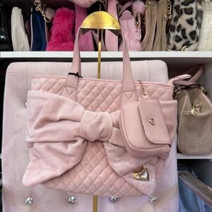 Juicy Couture Blush Quilted Bow Tote